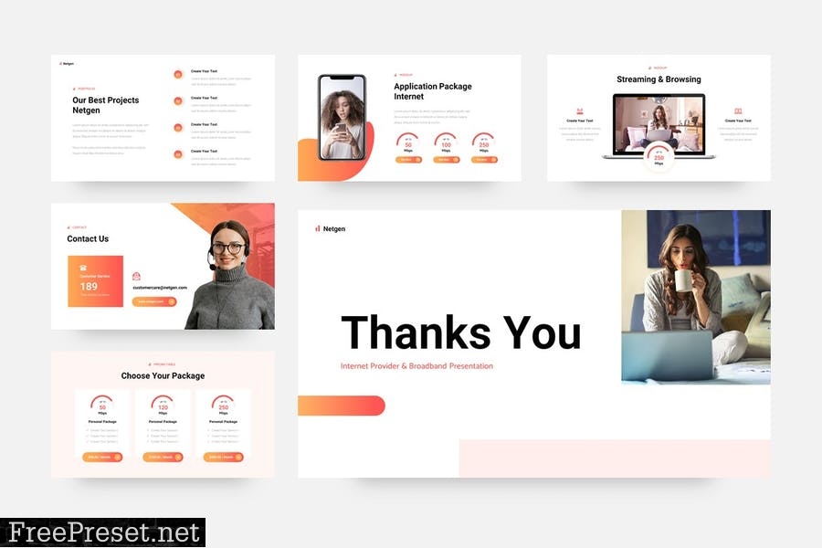 Netgen - Internet Provider & Telecom PowerPoint ZL9WXB6