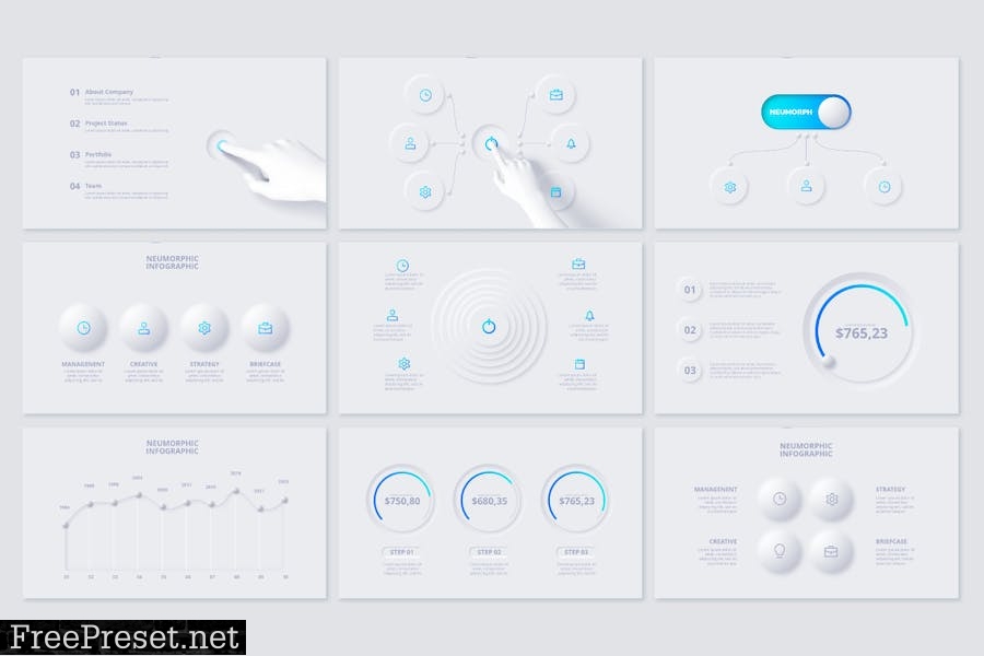 Neumorphic Animated Powerpoint Presentation NQTAMN7