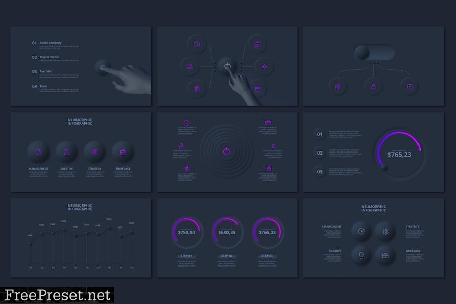 Neumorphic Animated Powerpoint Presentation NQTAMN7