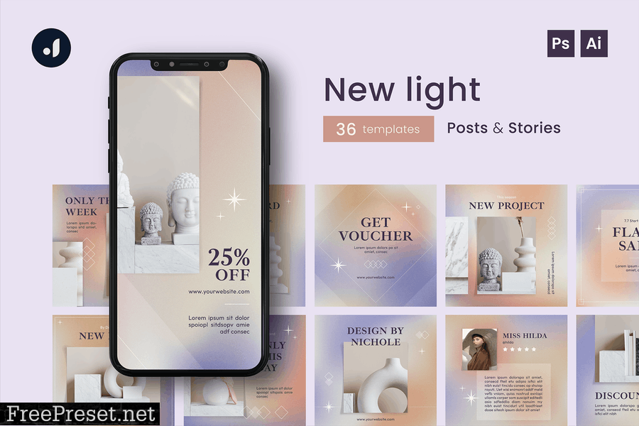 New light Instagram Template ZA4PAU9