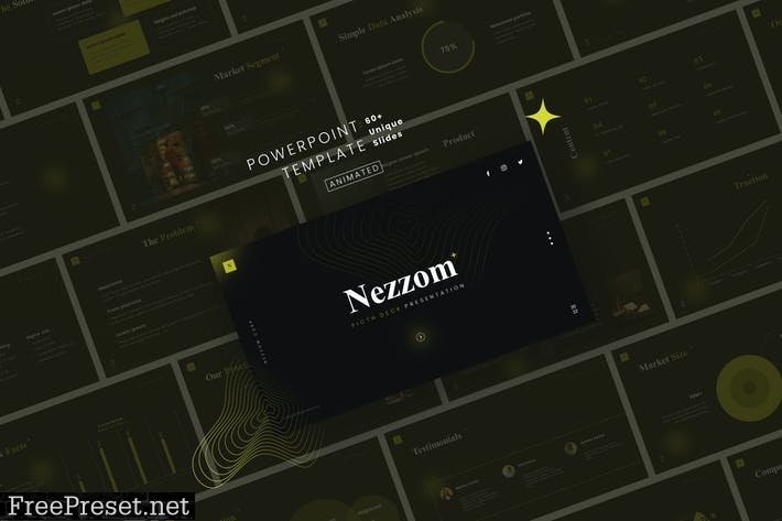 Nezzom - Dark Pitch Deck Powerpoint Template EABY3KV