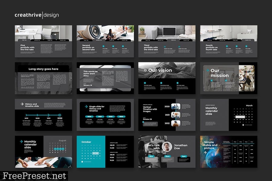 Night Animated PowerPoint Template EWQCE2X