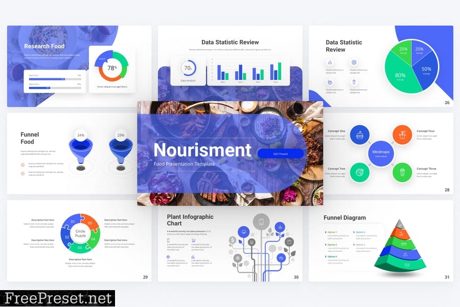 Nourisment Food PowerPoint Template 5A4QPGS