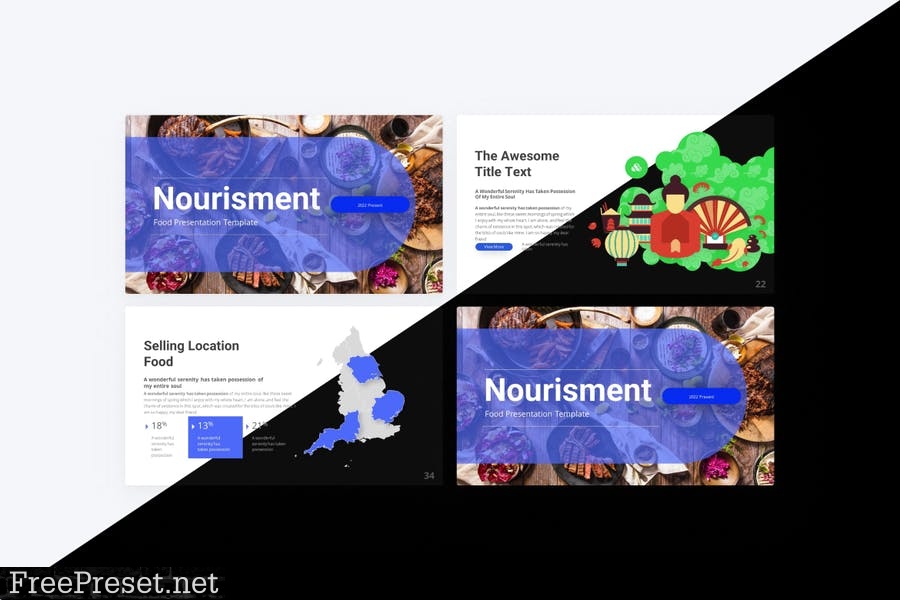 Nourisment Food PowerPoint Template 5A4QPGS