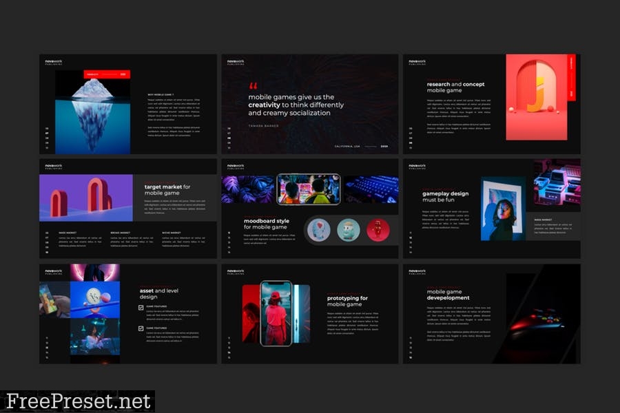 Novawork - Mobile Game PowerPoint Template CJCPZUS
