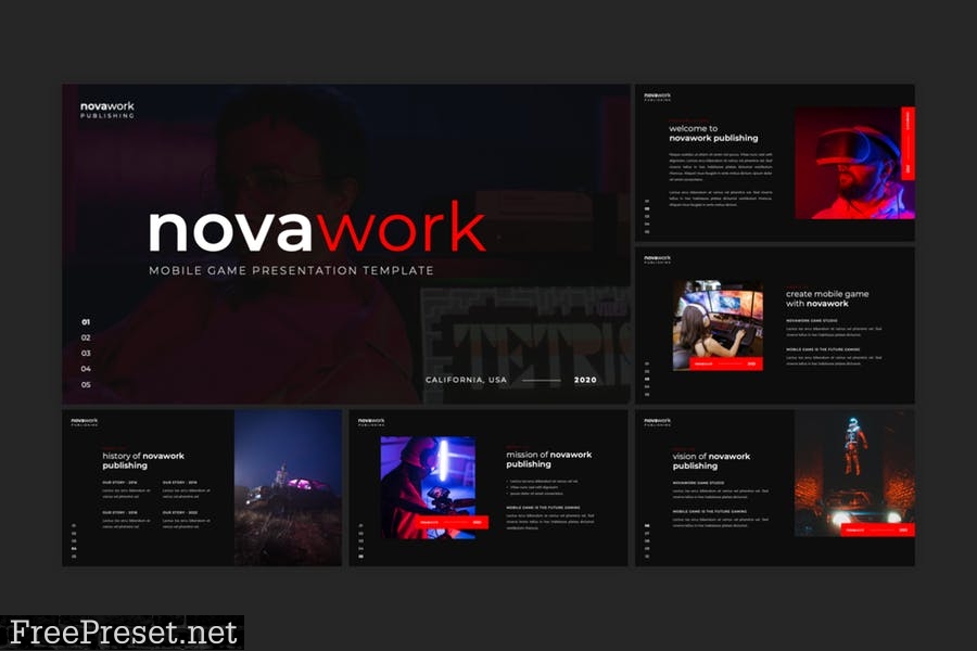 Novawork - Mobile Game PowerPoint Template CJCPZUS