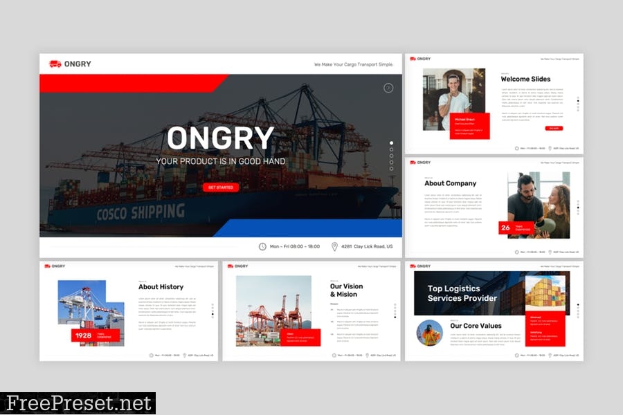 Ongry - Cargo and Shipping PowerPoint Template 69E9QVZ