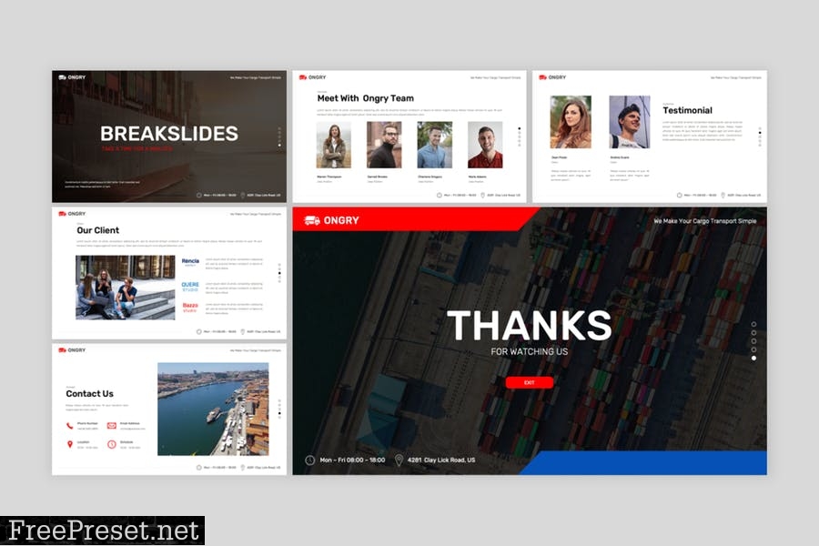 Ongry - Cargo and Shipping PowerPoint Template 69E9QVZ
