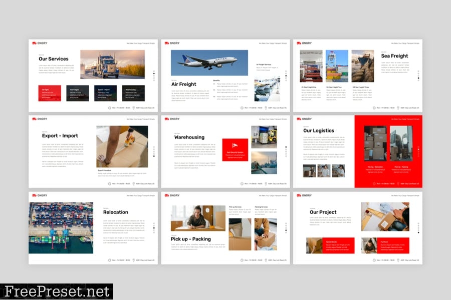 Ongry - Cargo and Shipping PowerPoint Template 69E9QVZ
