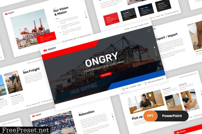 Ongry - Cargo and Shipping PowerPoint Template 69E9QVZ