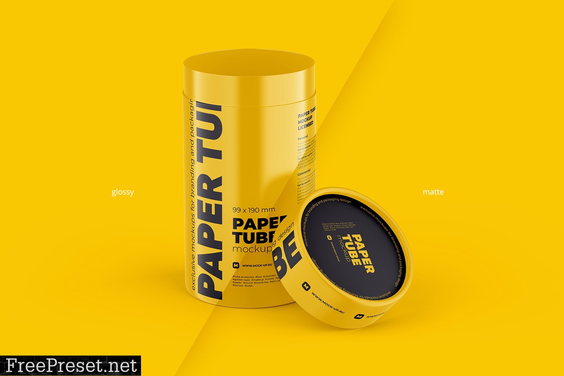 Opened Paper Tube Mockup 99x190mm 5918968