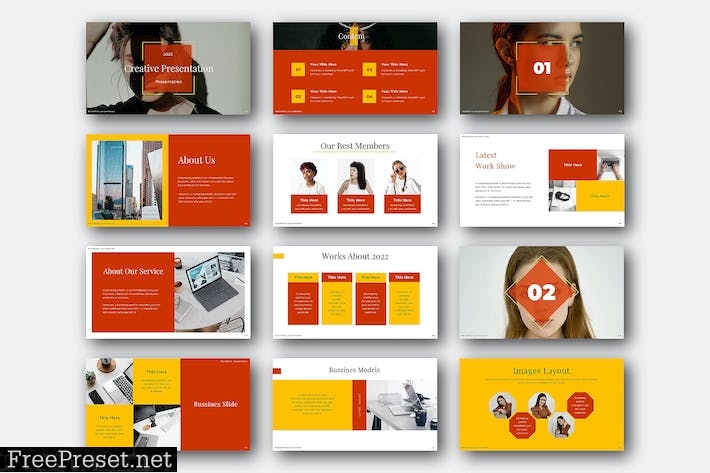 Orange Powepoint Presentation Template 6B2NHH5