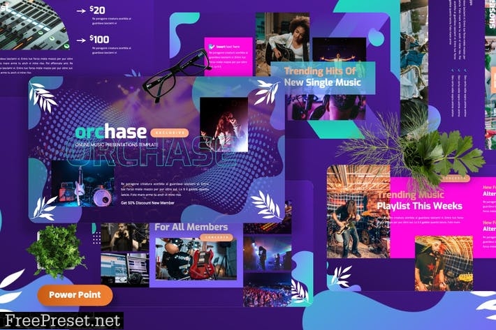 Orchase - Online Music Powerpoint Templates XWJTEJT
