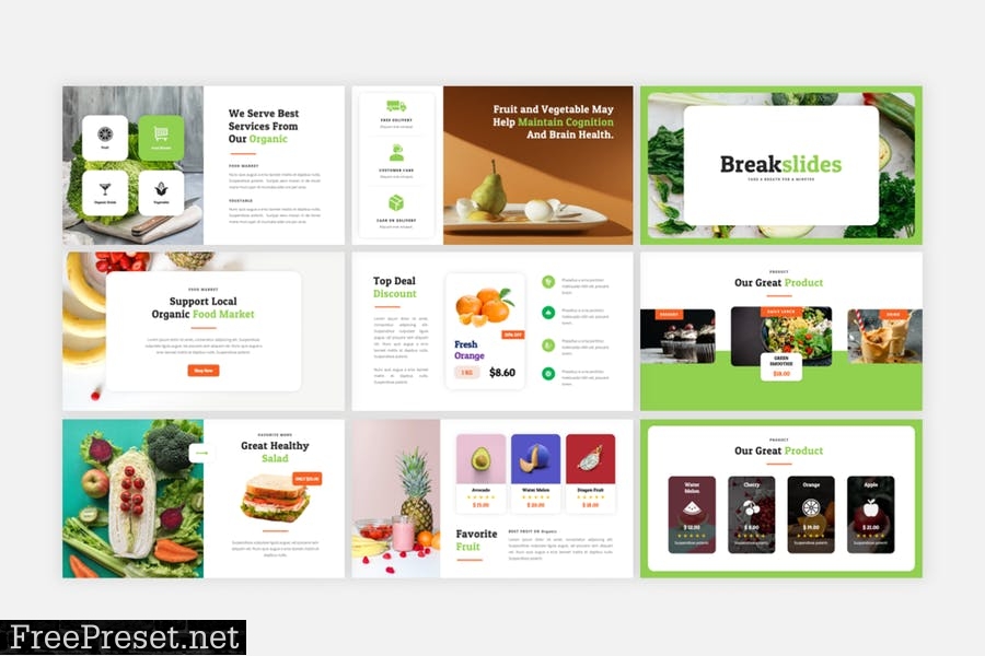 Organic - Fruit & Vegetable PowerPoint Template 4VYHD5P