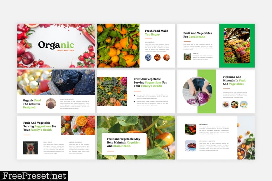 Organic - Fruit & Vegetable PowerPoint Template 4VYHD5P