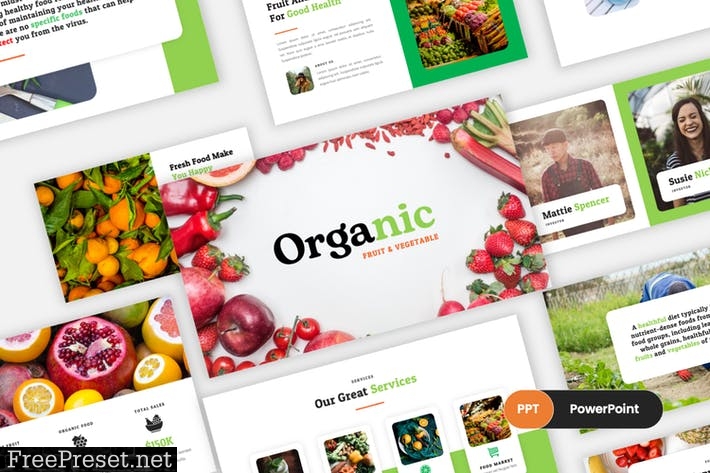 Organic - Fruit & Vegetable PowerPoint Template 4VYHD5P