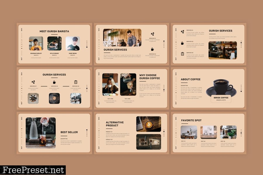 Ourish - Coffe Shop PowerPoint Template UFNAGR6