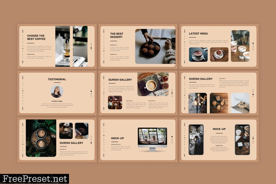 Ourish - Coffe Shop PowerPoint Template UFNAGR6