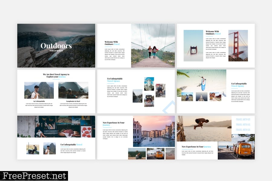 Outdoors – Travel Agency PowerPoint Template V7LKRGT