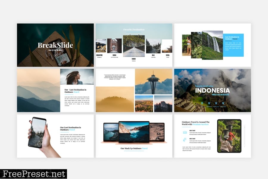 Outdoors – Travel Agency PowerPoint Template V7LKRGT