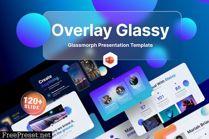 Overlay Glassy Glassmorphic PowerPoint Template JE5VCV3