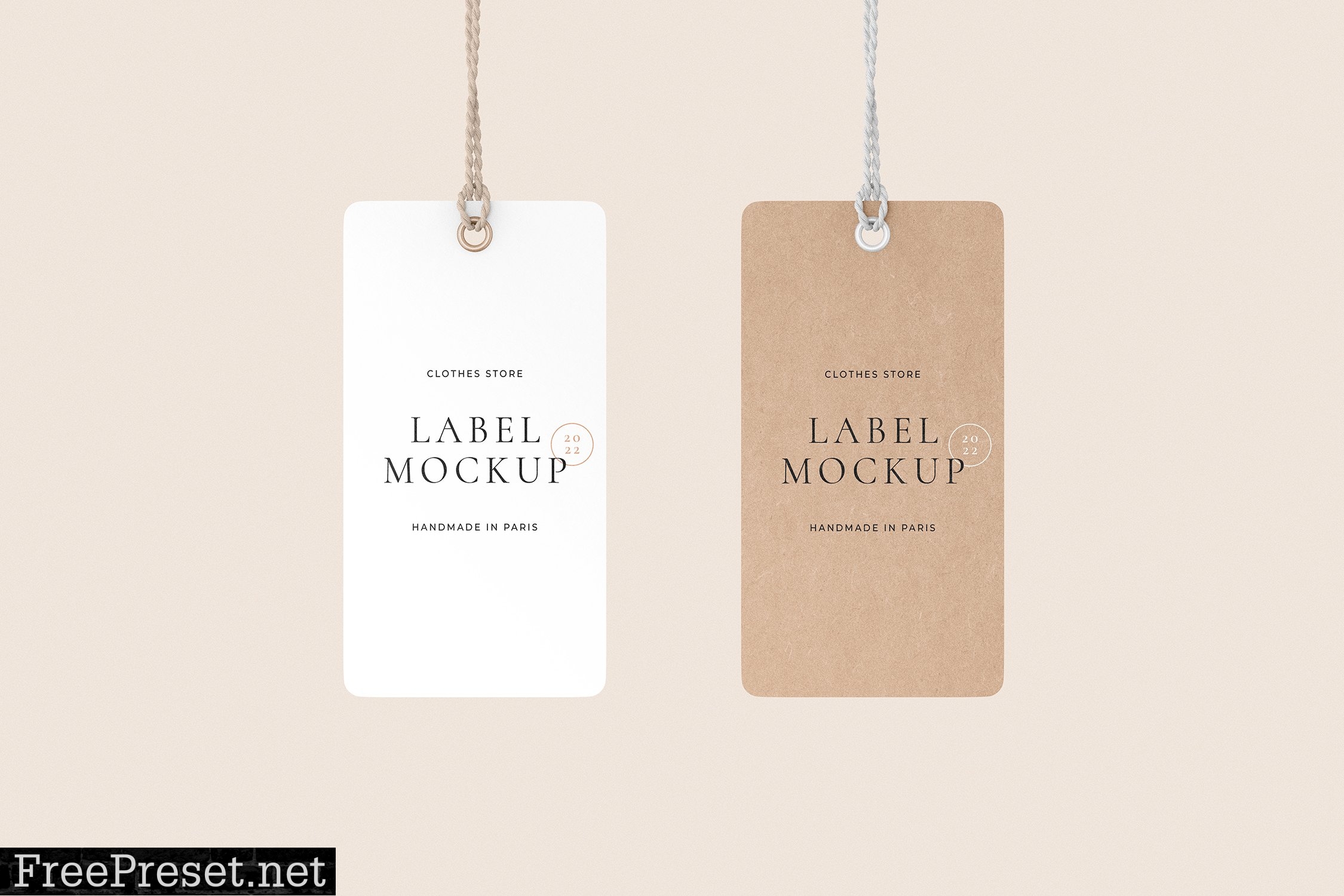 Paired Label Tag Mockup 6944321