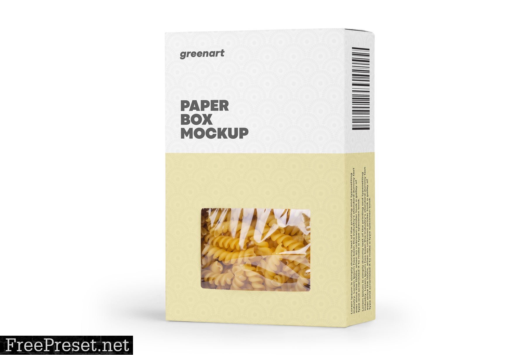 Paper Box with Spiral Pasta Mockup 7169252