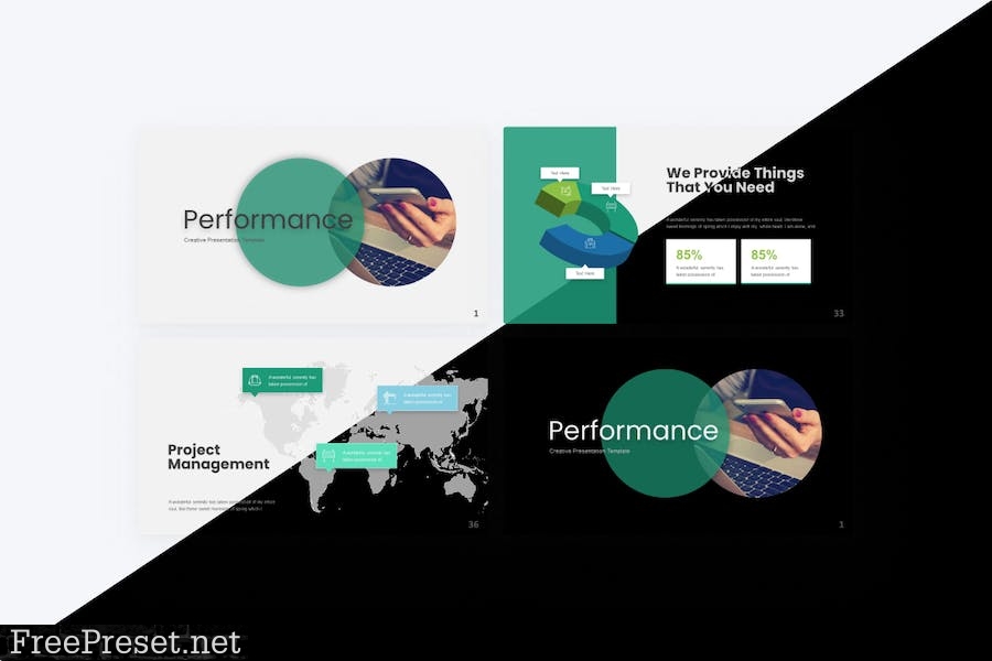 Performance Green Modern Business Presentation BV44Q77