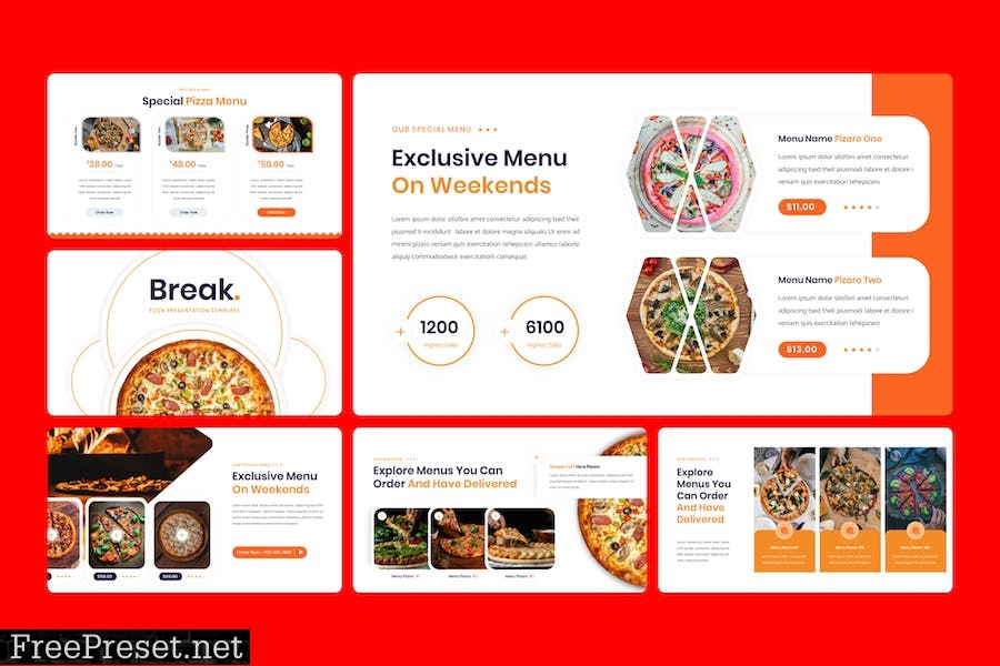 Pizaro - Pizza PowerPoint Template K9BZSEP