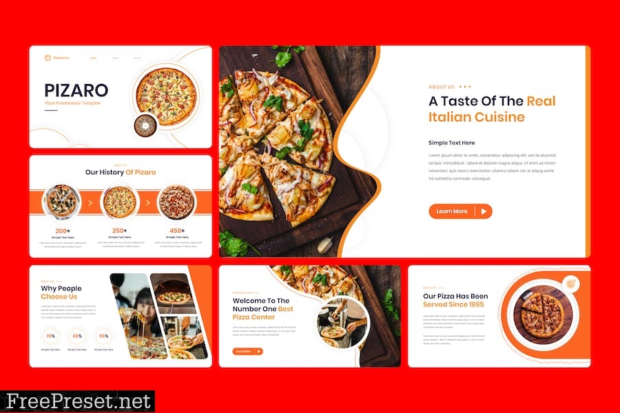 Pizaro - Pizza PowerPoint Template K9BZSEP