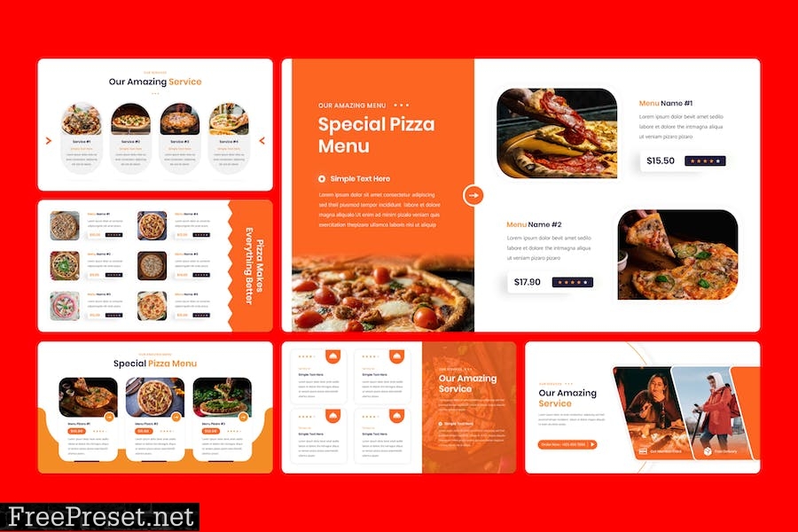 Pizaro - Pizza PowerPoint Template K9BZSEP