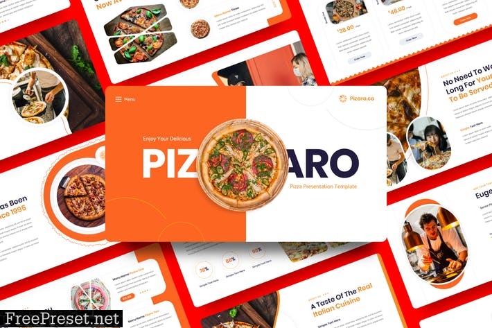 Pizaro - Pizza PowerPoint Template K9BZSEP