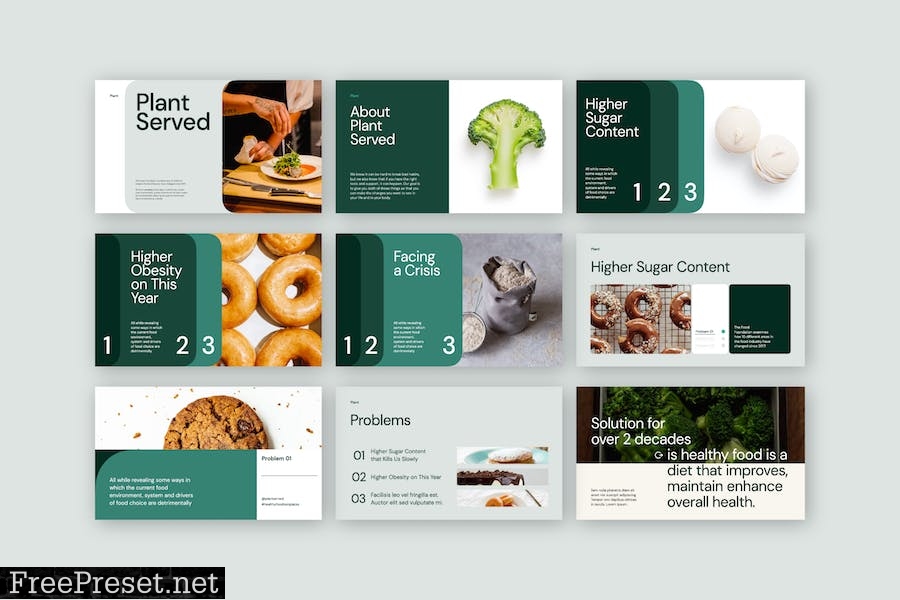 Plant Served - Green Minimalist Healthy Powerpoint Z58PHGK