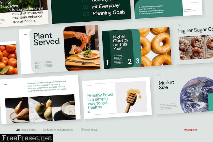 Plant Served - Green Minimalist Healthy Powerpoint Z58PHGK