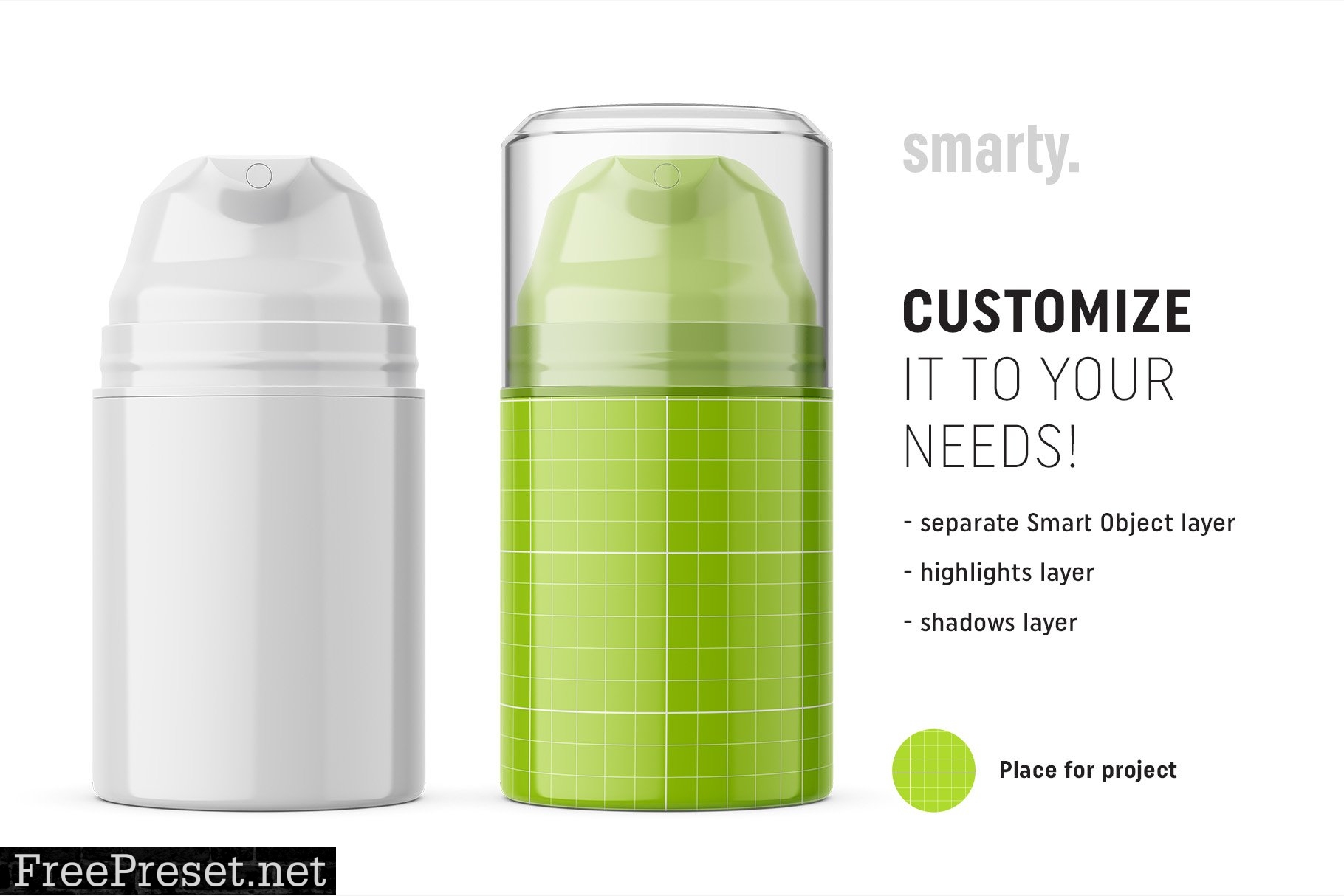 Plastic airless bottle mockup 3349266