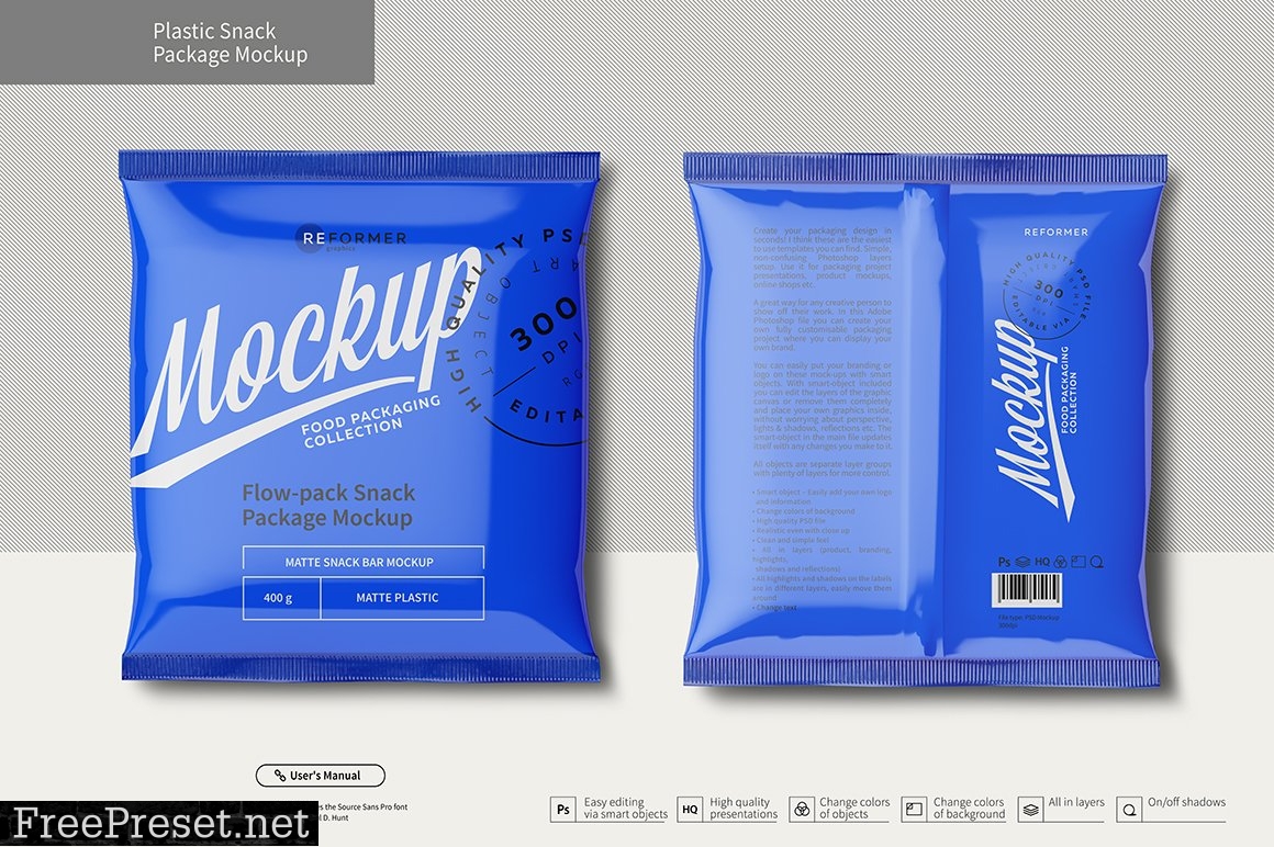 Plastic Snack Package Mockup 2695109