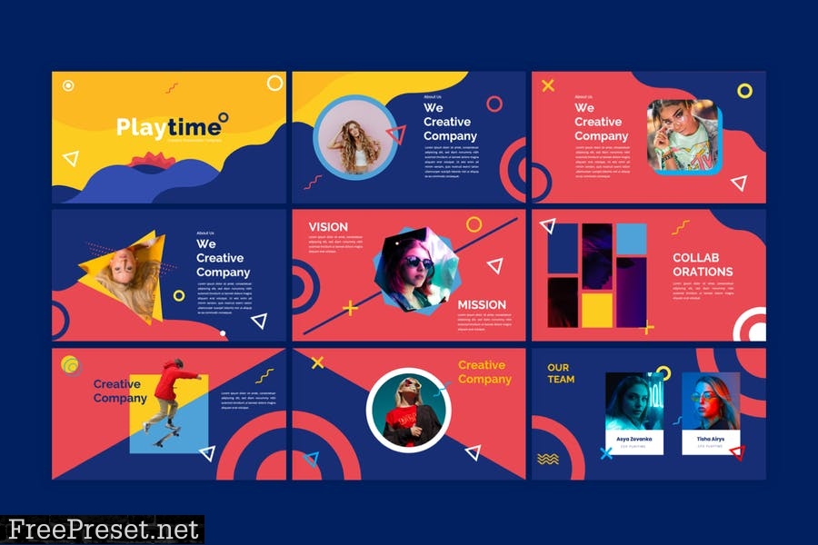 Playtime - Creative Pop Art PowerPoint Template P4U5ND4