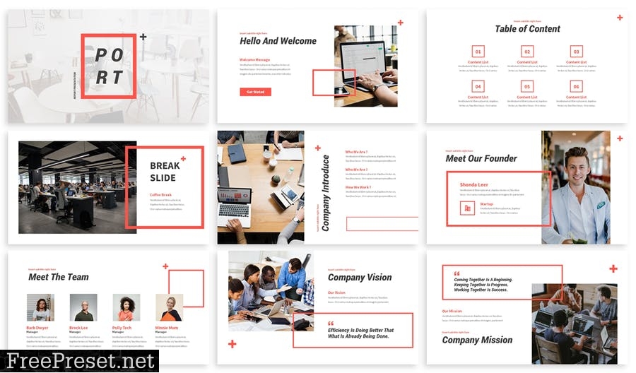 Port - Business Powerpoint Template V4HJWAS