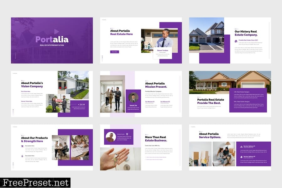 Portalia - Real Estate PowerPoint Template 8DEKLH6