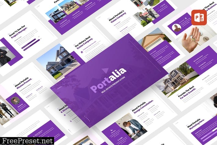 Portalia - Real Estate PowerPoint Template 8DEKLH6