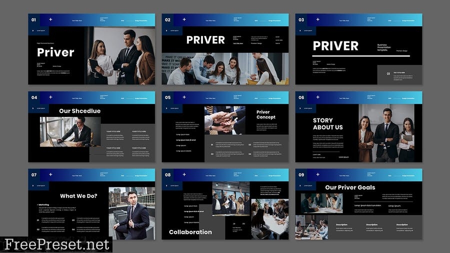 Priver - Business Presentation PowerPoint Template PC2YKYA