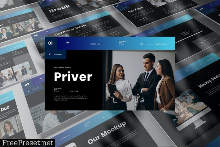 Priver - Business Presentation PowerPoint Template PC2YKYA