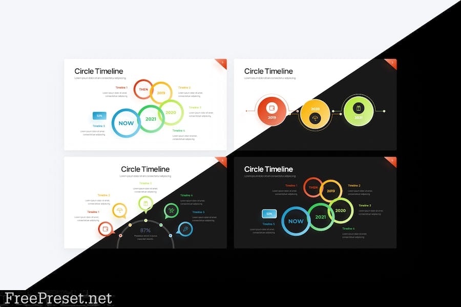 Project Timeline Gradient 4 PowerPoint Template FT5T4RM