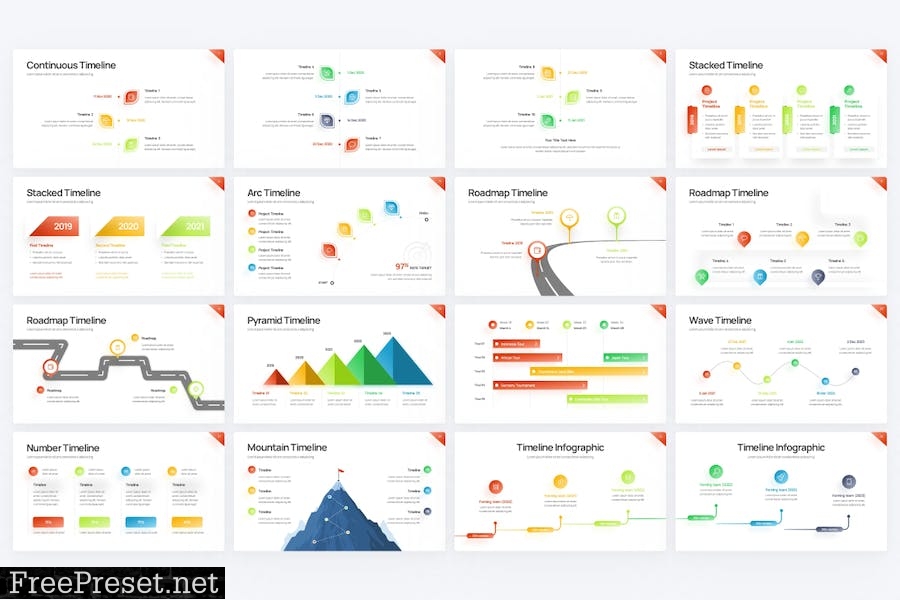 Project Timeline Gradient 4 PowerPoint Template FT5T4RM