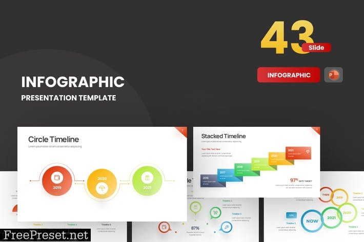 Project Timeline Gradient 4 PowerPoint Template FT5T4RM