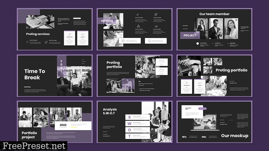 Proting Business Presentation PowerPoint Template DKDBTX6