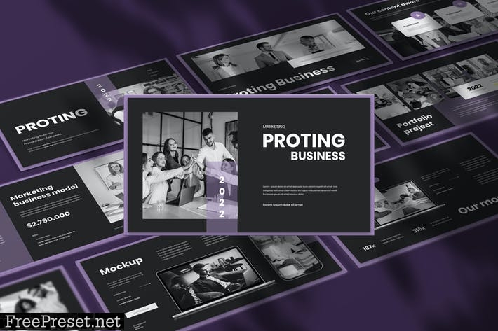 Proting Business Presentation PowerPoint Template DKDBTX6