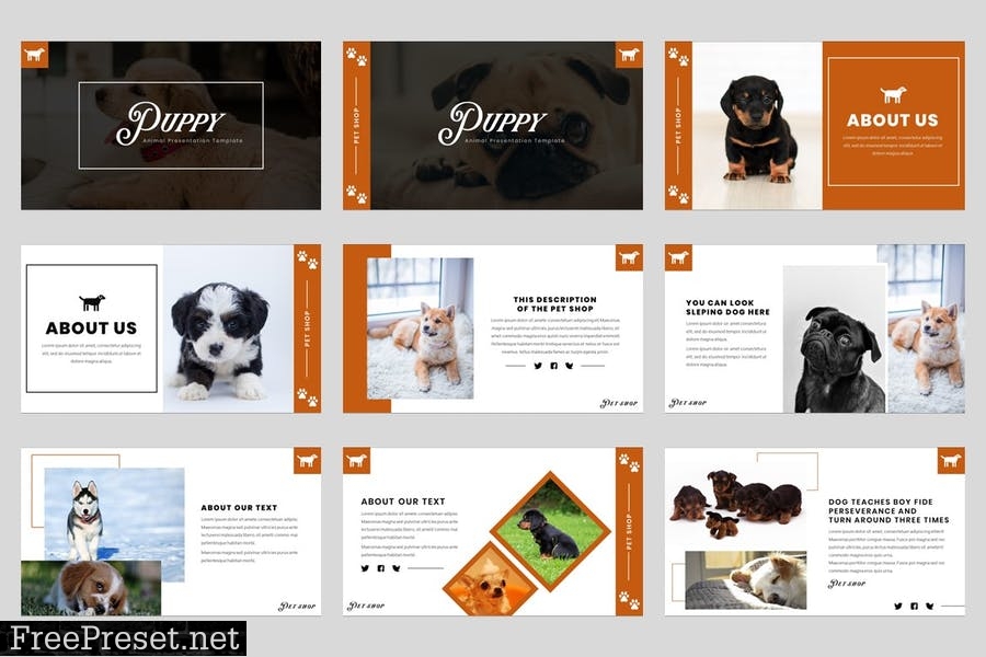 Puppy - Pet Shop Powerpoint Template KEZAVWF