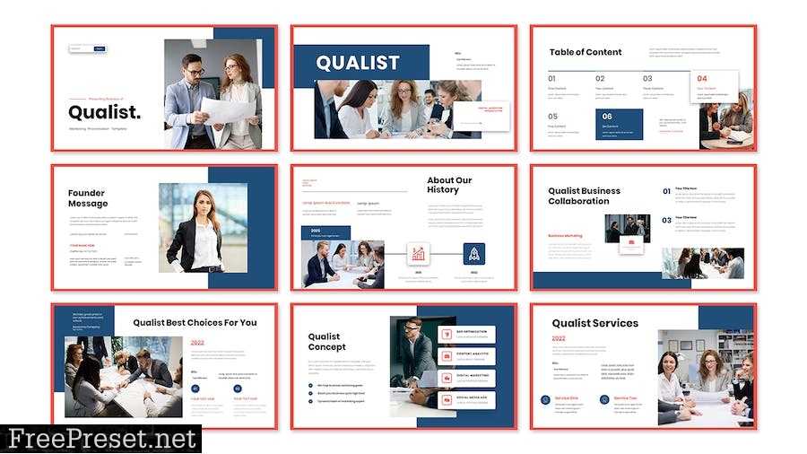 Qualist Business Presentation PowerPoint Template P85UZLZ