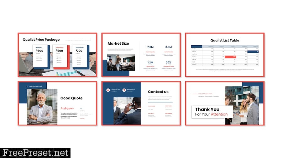 Qualist Business Presentation PowerPoint Template P85UZLZ